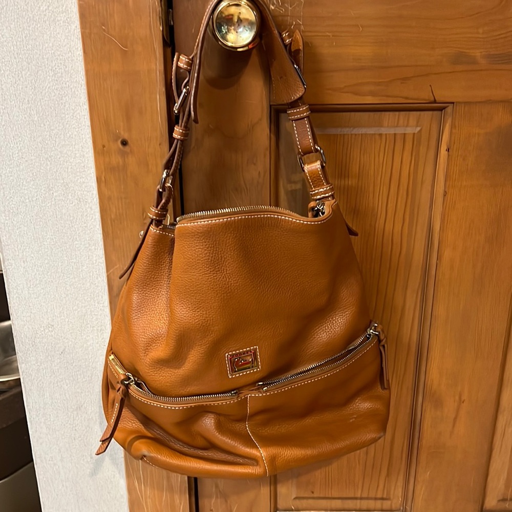 Dooney & Bourke pebbled leather caramel color handbag